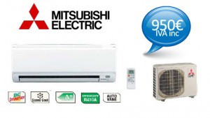 oferta aire acondicionado mitsubishi 3500 frigorías 950€