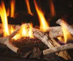 Chimeneas a gas natural decoración fuego ramas Houtset berken wit